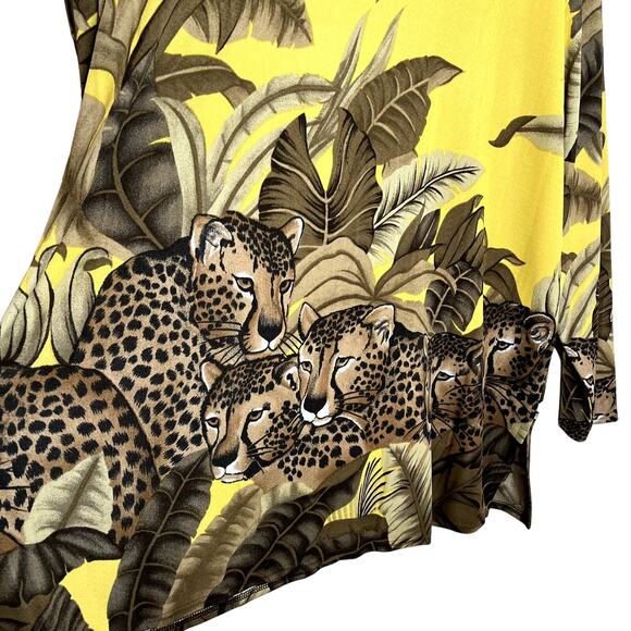 Vintage LS Collections Sunu Cheetah Leopard Travel Slinky Tunic Top NEW NWOT 3X - Picture 4 of 9